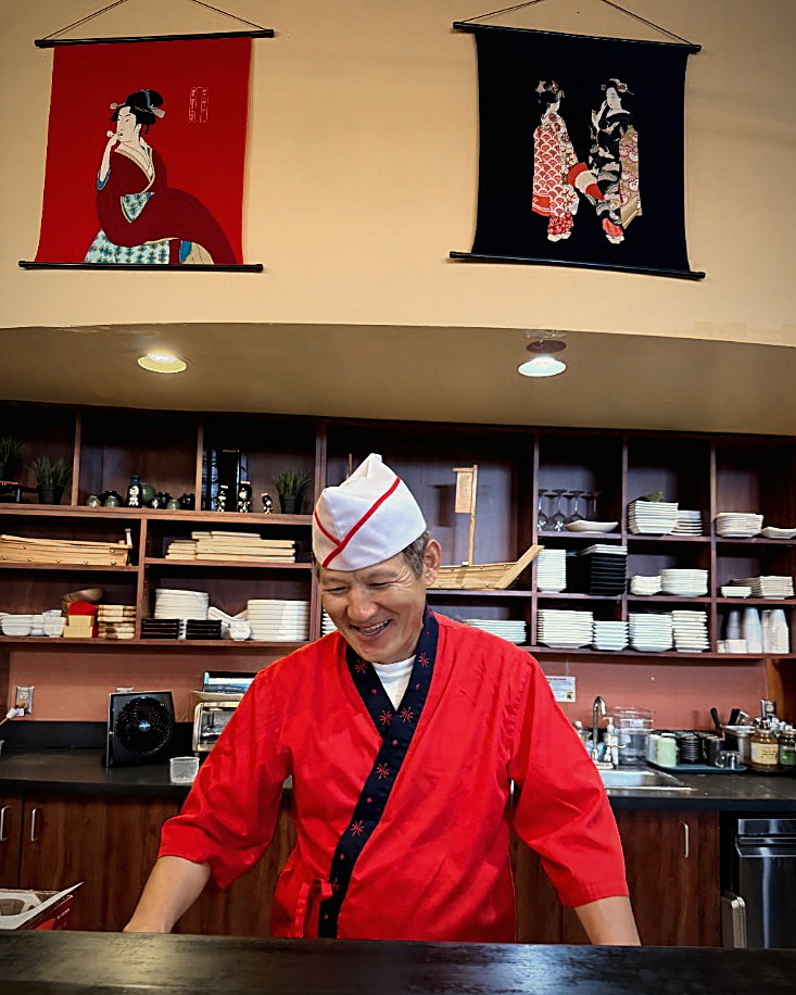 Chef Shin at the sushi counter
